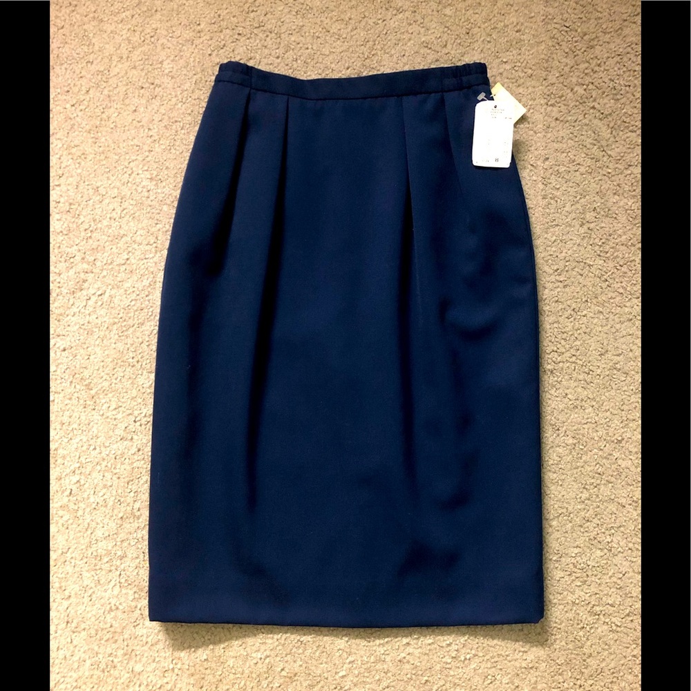 Jones New York  100% Worsted Wool Skirt Sz 8 New with Tags Pencil Pleated